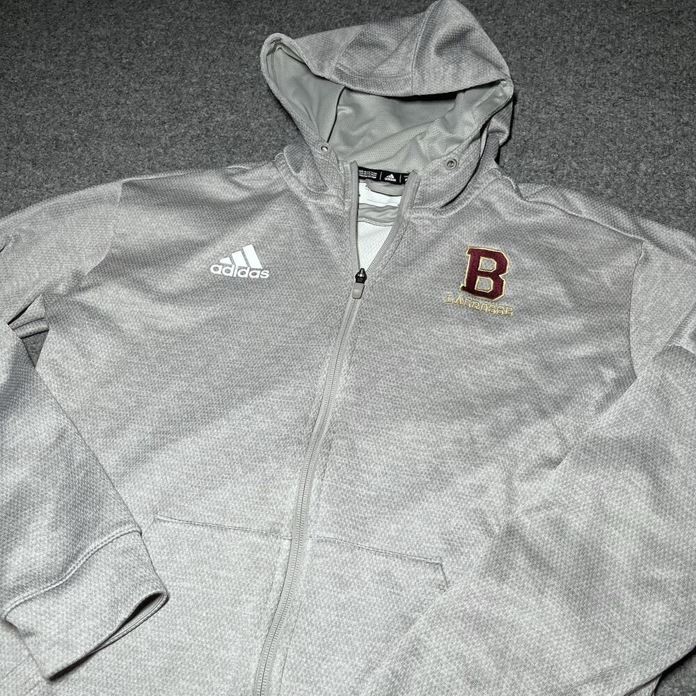 Adidas Hoodie Mens Medium Lacrosse B Logo Sweatshirt Full Zip Hooded Team